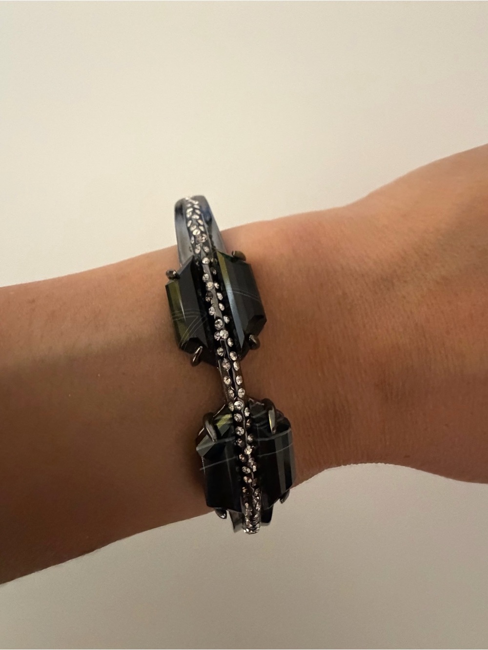 Alexis Bittar Miss H Faceted Black Agate Bracelet